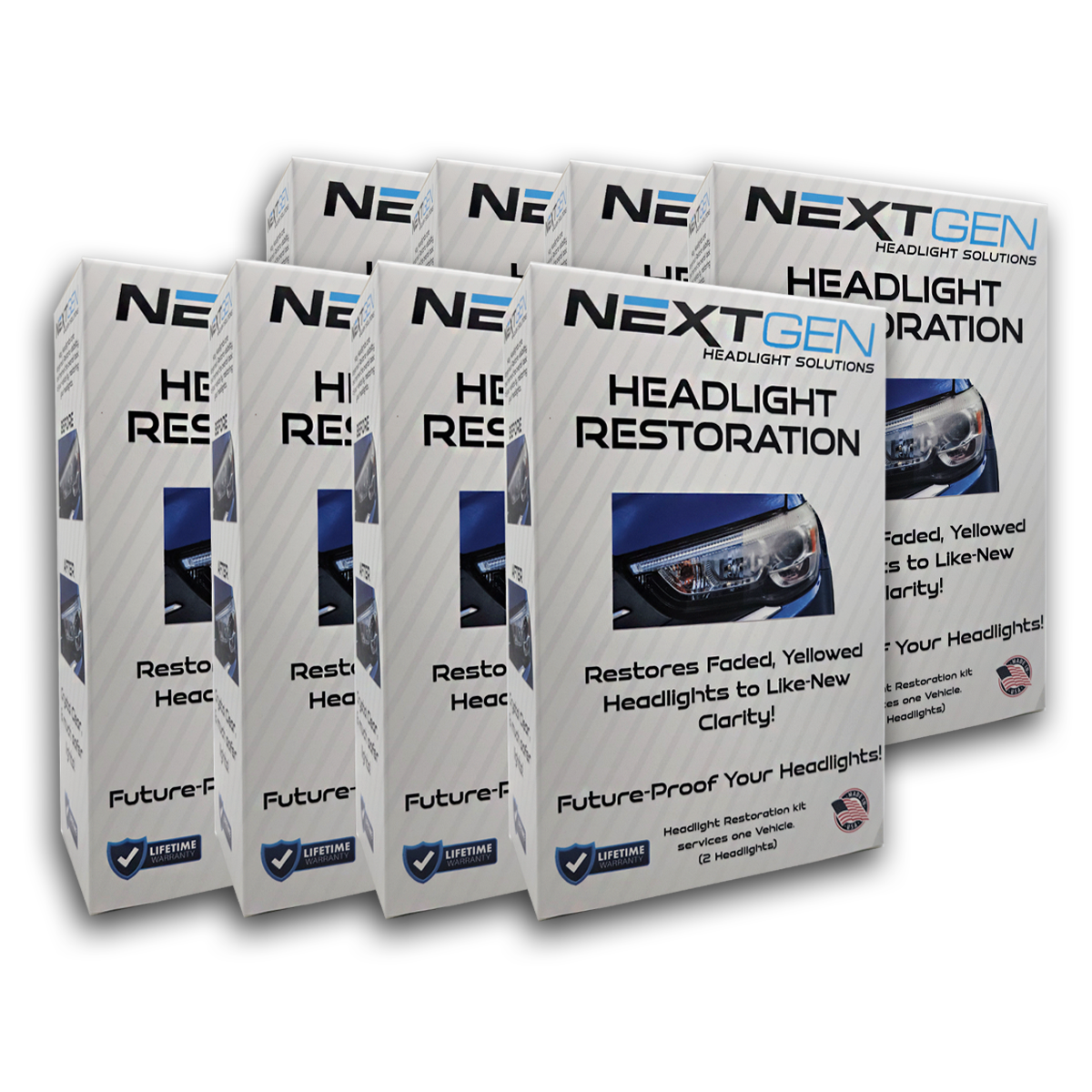 NextGen Headlight Clear Coat 8ct Complete Kits