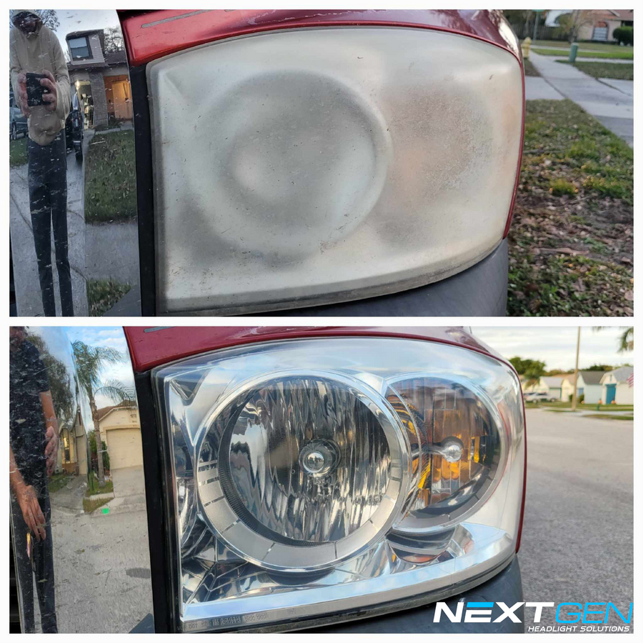Restored Dodge Ram headlight