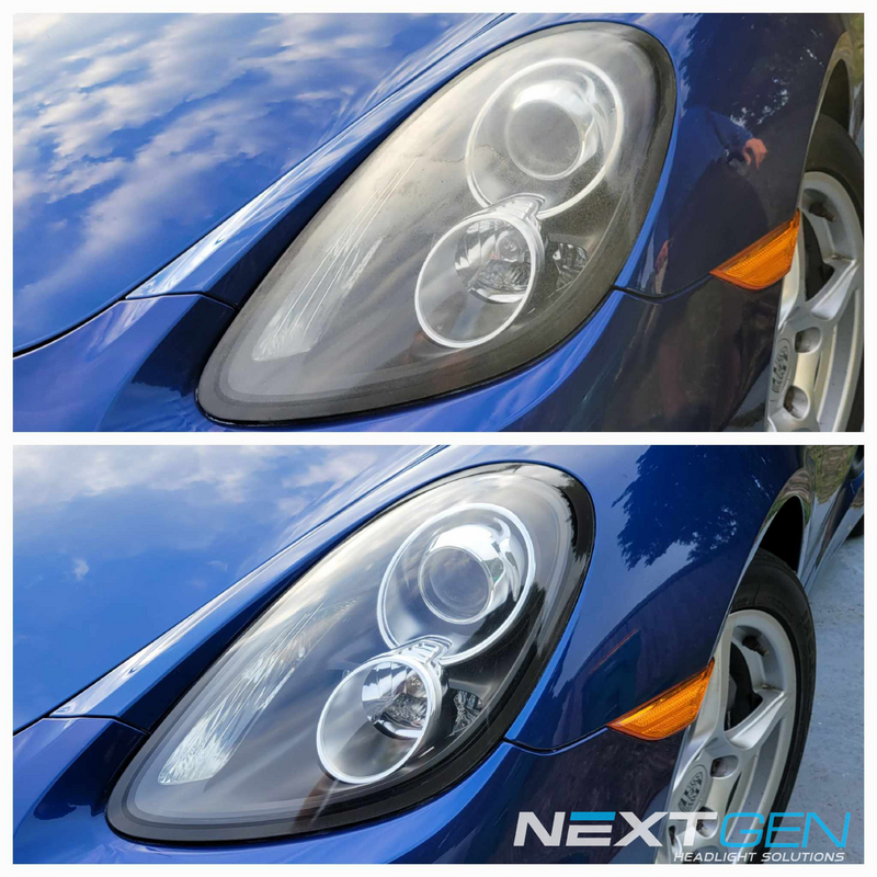 Restored Porsche headlight