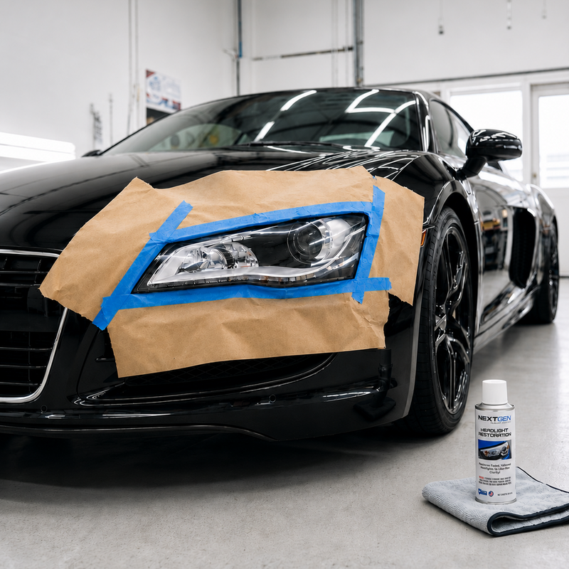 Porsche restored headlight